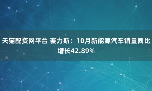 天猫配资网平台 赛力斯：10月新能源汽车销量同比增长42.89%