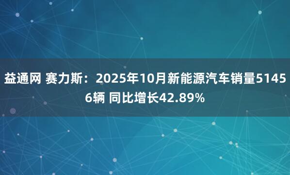 益通网 赛力斯：2025年10月新能源汽车销量51456辆 同比增长42.89%