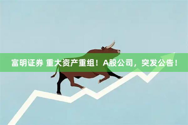 富明证券 重大资产重组！A股公司，突发公告！